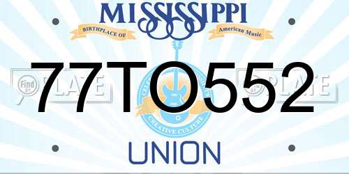 77TO552 Mississippi License Plate
