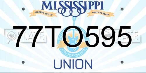 77TO595 Mississippi License Plate