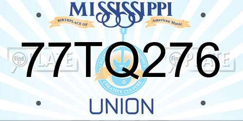 77TQ276 Mississippi License Plate