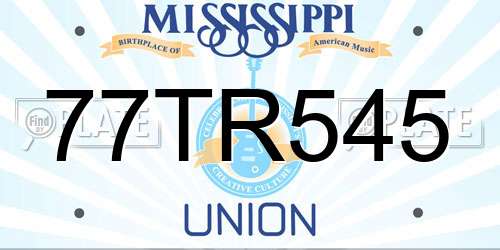 77TR545 Mississippi License Plate
