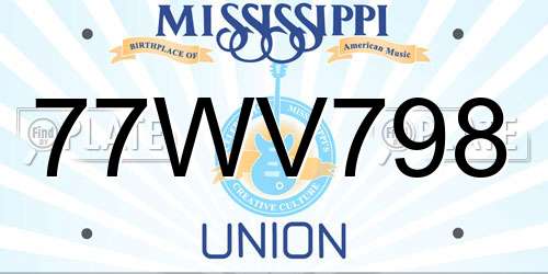 77WV798 Mississippi License Plate