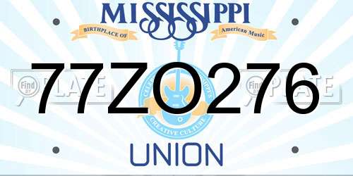 77ZO276 Mississippi License Plate