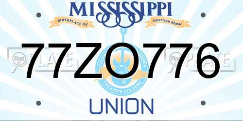 77ZO776 Mississippi License Plate