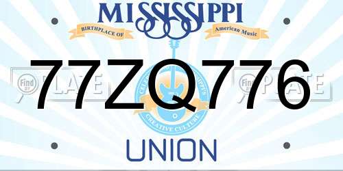 77ZQ776 Mississippi License Plate
