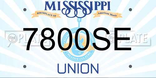 7800SE Mississippi License Plate
