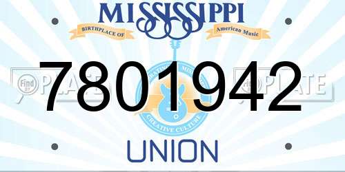 7801942 Mississippi License Plate