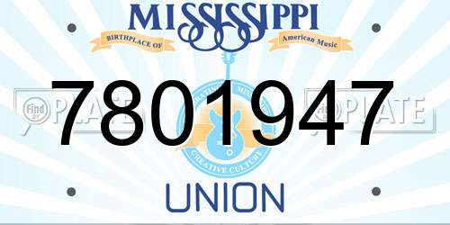 7801947 Mississippi License Plate