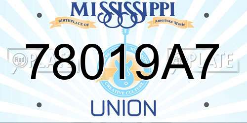 78019A7 Mississippi License Plate