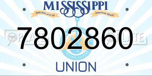7802860 Mississippi License Plate