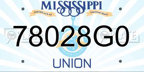 78028G0 Mississippi License Plate