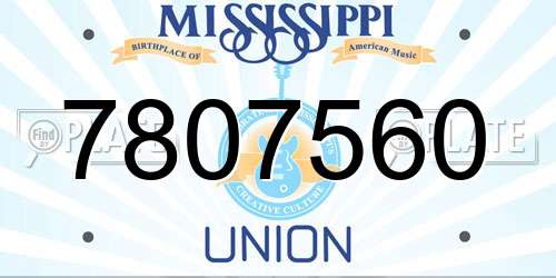 7807560 Mississippi License Plate