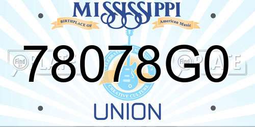 78078G0 Mississippi License Plate