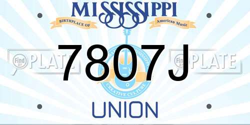 7807J Mississippi License Plate