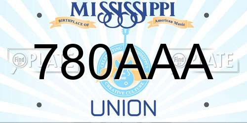 780AAA Mississippi License Plate