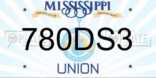 780DS3 Mississippi License Plate