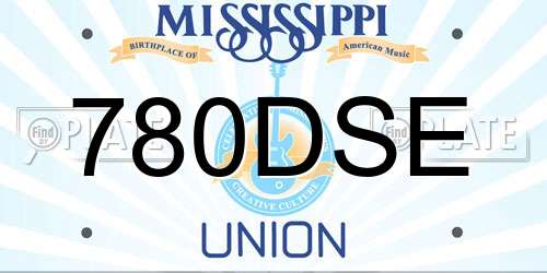 780DSE Mississippi License Plate