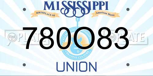 780O83 Mississippi License Plate