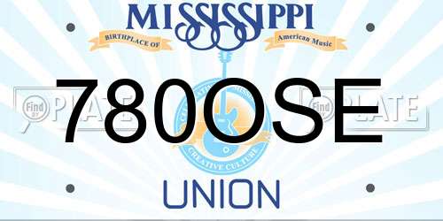 780OSE Mississippi License Plate