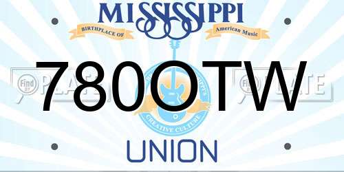 780OTW Mississippi License Plate