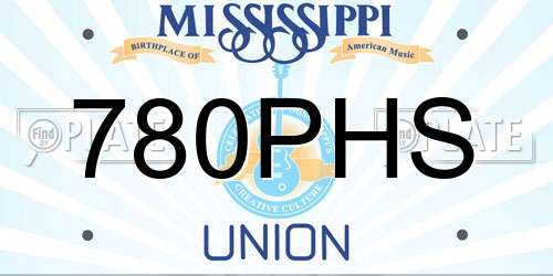 780PHS Mississippi License Plate