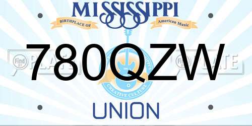 780QZW Mississippi License Plate