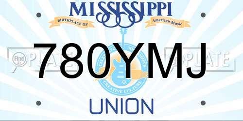 780YMJ Mississippi License Plate