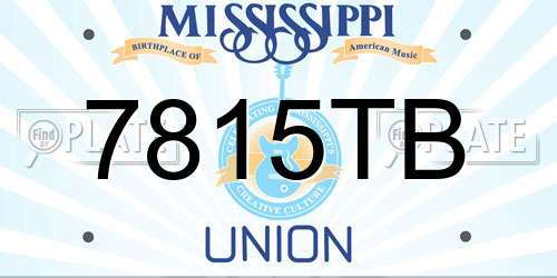 7815TB Mississippi License Plate