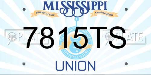7815TS Mississippi License Plate