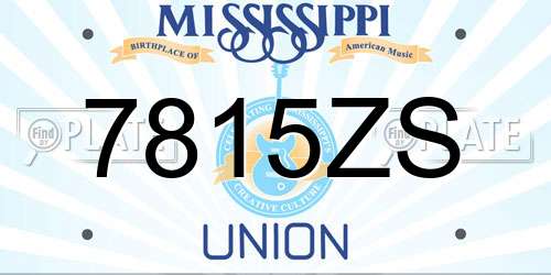 7815ZS Mississippi License Plate
