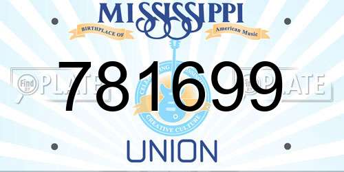781699 Mississippi License Plate
