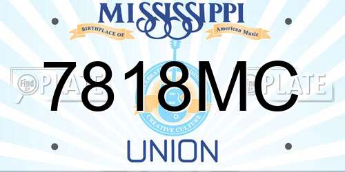 7818MC Mississippi License Plate