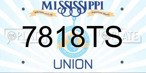 7818TS Mississippi License Plate