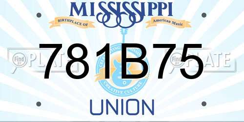 781B75 Mississippi License Plate