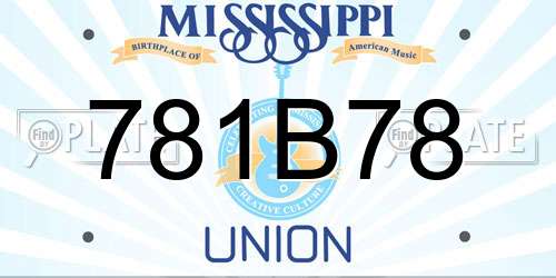 781B78 Mississippi License Plate