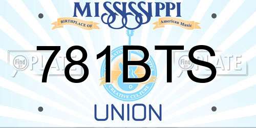 781BTS Mississippi License Plate