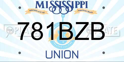 781BZB Mississippi License Plate