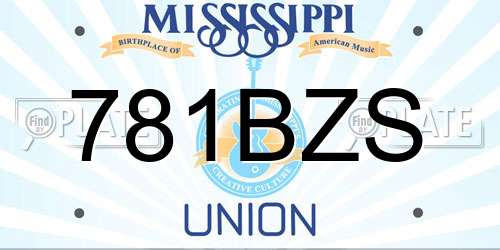 781BZS Mississippi License Plate