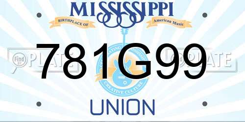 781G99 Mississippi License Plate