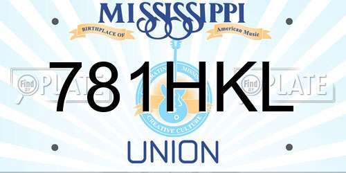 781HKL Mississippi License Plate