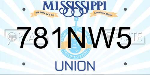 781NW5 Mississippi License Plate