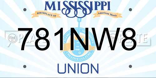 781NW8 Mississippi License Plate