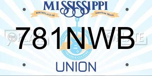 781NWB Mississippi License Plate