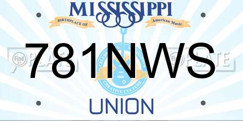 781NWS Mississippi License Plate