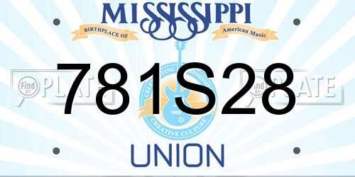 781S28 Mississippi License Plate