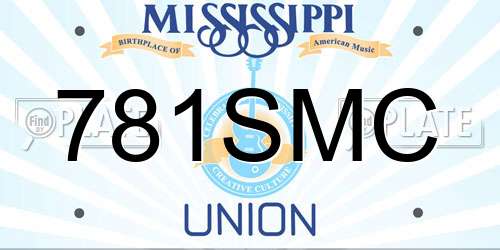 781SMC Mississippi License Plate