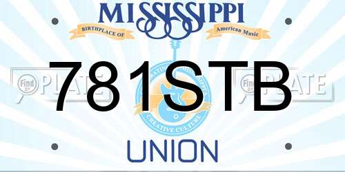 781STB Mississippi License Plate
