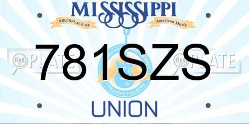 781SZS Mississippi License Plate