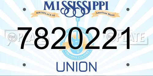 7820221 Mississippi License Plate