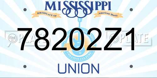 78202Z1 Mississippi License Plate