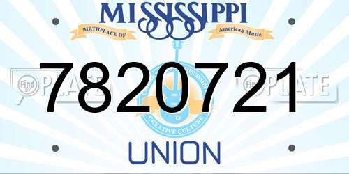 7820721 Mississippi License Plate